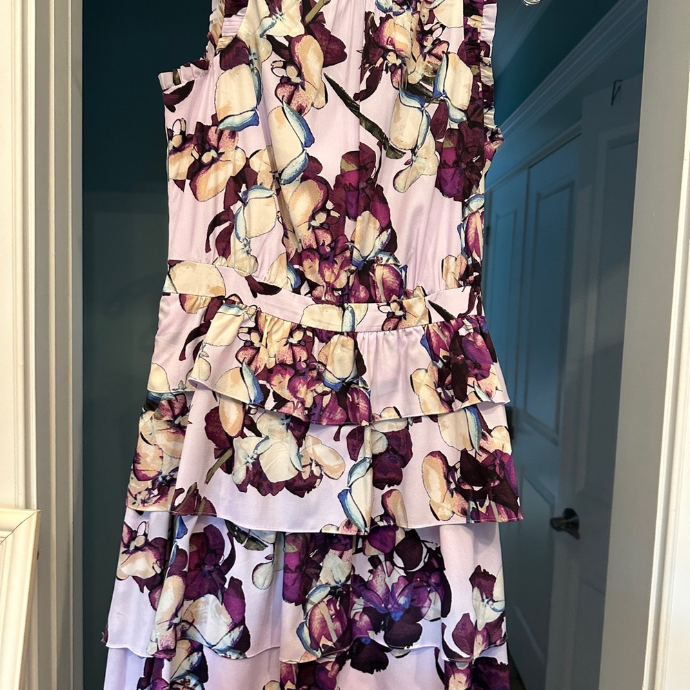 Banana Republic Floral Midi Dress - Purple and Cream